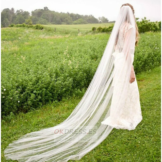 Accesorios de vestido de novia de velo blanco desnudo de velo simple de cola de boda - Página 1