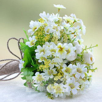 Bouquet novias coreanas se casó con simulación de la mano de flores de té verde y blanco - Página 2