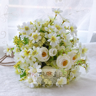 Bouquet novias coreanas se casó con simulación de la mano de flores de té verde y blanco - Página 1