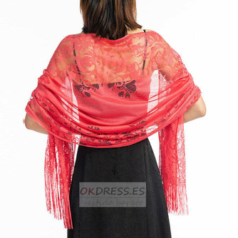 Chal de encaje Vestido de noche nupcial Chal Fiesta Cena Chal de encaje Bufanda 185 * 65CM - Página 8