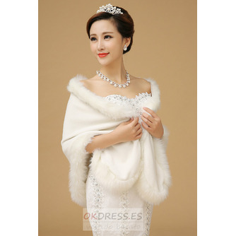 Chal de la boda Iglesia Glamouroso Big squares Long White Warm - Página 2