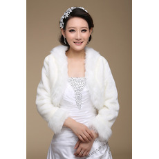 Chal de la boda Sala Jacket Manga larga White Thick Moderno