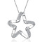 Clavícula mujeres plata cinco puntas estrella con incrustaciones diamante collar y colgante