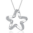 Clavícula mujeres plata cinco puntas estrella con incrustaciones diamante collar y colgante