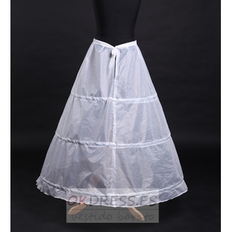 Enagua de boda Polyester taffeta Long Simple Standard Three rims String - Página 1