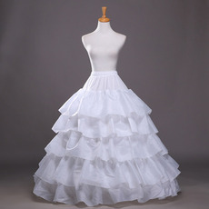 Enagua de boda String Flouncing Polyester taffeta Four rims Long Fashionable