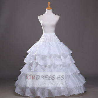 Enagua de boda String Flouncing Polyester taffeta Four rims Long Fashionable - Página 1