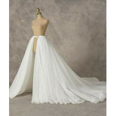 Falda de boda desmontable de tul largo de 6 capas, falda extraíble, falda de vestido de bola, falda de tren larga, falda de novia