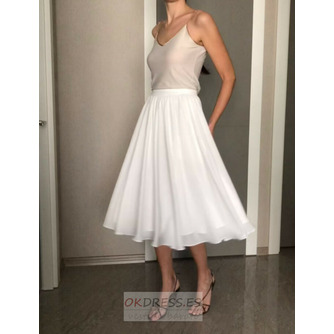 Falda de gasa para mujer Falda de boda Dama de honor fluida Té de novia Falda corta de boda 68 CM - Página 1