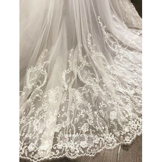 Falda extraíble de boda para vestidos Falda de novia Apliques de encaje Falda de tren desmontable tamaño personalizado - Página 6