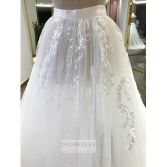 Falda extraíble de boda para vestidos Falda de novia Apliques de encaje Falda de tren desmontable tamaño personalizado - Página 4