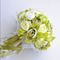 Flores de simulación de novia coreana blanco camelia verdes para la boda en la mano