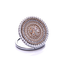 Grado superior círculo Cruz de Metal con incrustaciones de diamante anuncio pequeño espejo y peine