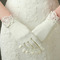 Guante de boda Short Full finger Ivory Decoration Satén Encaje