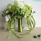 Novia de crisantemo de seda de bolas partido verde y blanco con flores