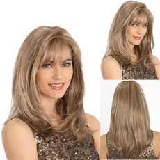 Peluca Pear All adults Long Curly Inclined bangs 45-50 CM