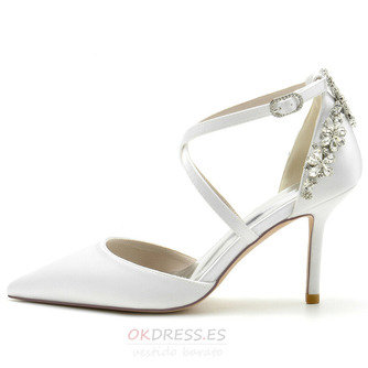 Stiletto Satén Zapatos de boda Zapatos de boda de gran tamaño Vestido de banquete Zapatos individuales - Página 1