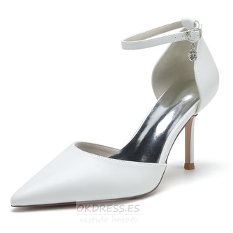 Tacones de boda blancos zapatos de boda de seda satinada zapatos de tacón de aguja para mujer - Página 6