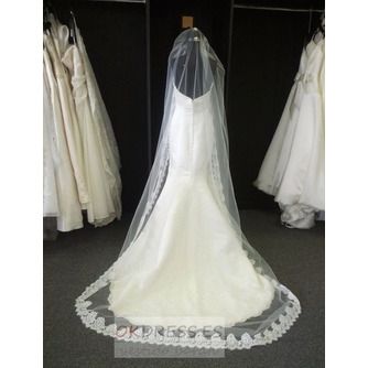 Velo de novia primavera Cola Catedral Long Long White Elegante - Página 1