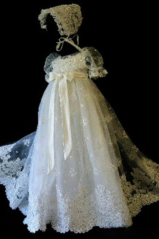 Vestido de bautizo Falta Arco Acentuado Formal Manga Globa Corte princesa