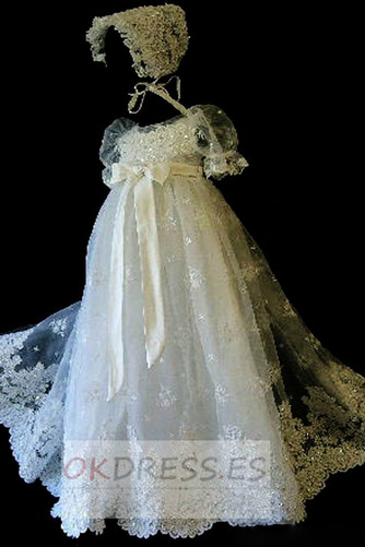 Vestido de bautizo Falta Arco Acentuado Formal Manga Globa Corte princesa 1