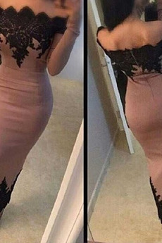 Vestido de cóctel Moderno Cremallera Apliques Sin mangas Corte Recto