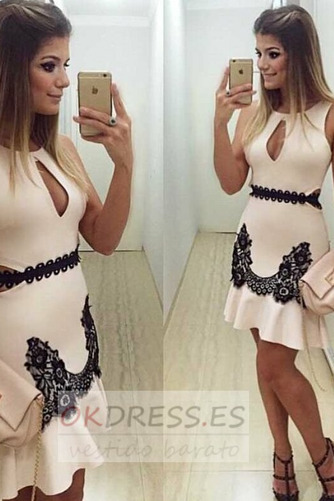 Vestido de cóctel Pera Elegante Apliques 2019 Verano Encaje 1