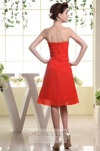 Vestido de dama de honor Corte-A Espalda Descubierta Natural Informal Hasta la Rodilla 2