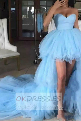 Vestido de fiesta 2019 Sin mangas primavera Asimétrico Dobladillo Alto Bajo 2