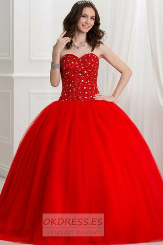 Vestido de fiesta Cola Barriba Formal Abalorio Escote Corazón Corpiño Acentuado con Perla 1