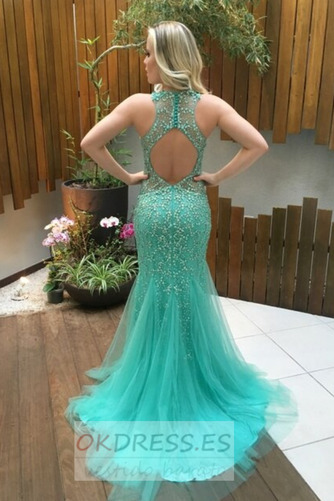 Vestido de fiesta Corpiño Acentuado con Perla Triángulo Invertido Joya 2