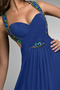 Vestido de fiesta Gasa Corte Recto Cola Barriba Criss Cross azul oscuro - Página 3