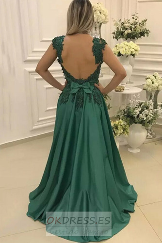 Vestido de fiesta Natural Elegante Falta Drapeado Tiras anchas Corte-A 2