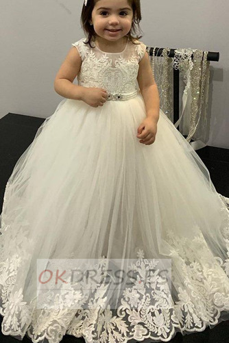 Vestido de flores niña 2019 Corte-A Cremallera Formal Hasta el suelo Natural 2