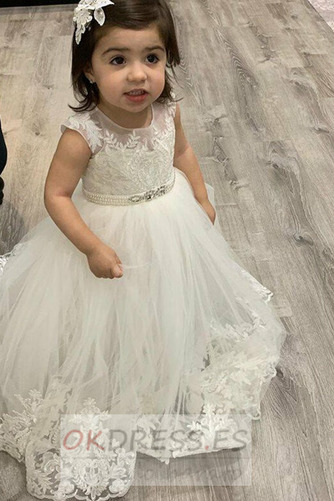 Vestido de flores niña 2019 Corte-A Cremallera Formal Hasta el suelo Natural 3