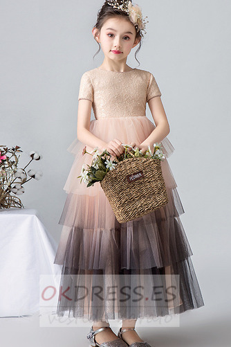 Vestido de flores niña Cremallera Oscilación Corte-A Formal Falta Camiseta 5