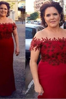 Vestido de la madre Corte Recto Falta Capa de encaje Apliques Hasta el suelo