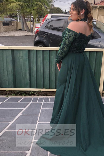 Vestido de noche 2019 tul Natural vendimia Cremallera Abalorio 2