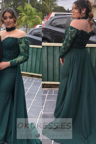 Vestido de noche 2019 tul Natural vendimia Cremallera Abalorio 1