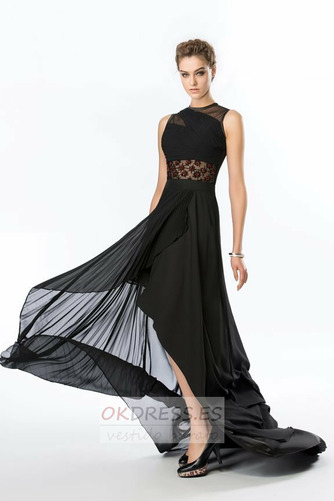 Vestido de noche Asimètrico Pura espalda Sin mangas Elegante Falta Joya 4