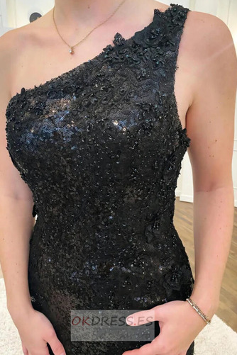 Vestido de noche Corte Sirena Con lentejuelas Sin mangas Asimétrico Estilo 3