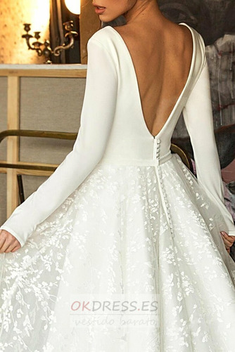 Vestido de novia 2019 Corte-A Baja escote en V Escote en V Falta Iglesia 6