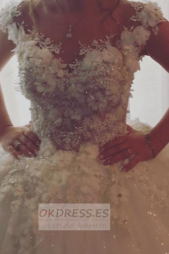 Vestido de novia 2019 Corte-A primavera Pura espalda Escote redondo 2