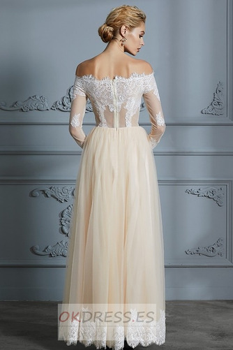 Vestido de novia 2019 Escote con Hombros caídos Encaje Moderno Capa de encaje 2