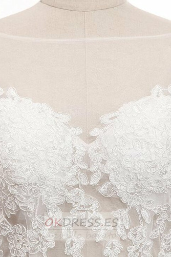 Vestido de novia 2019 Natural Espalda Descubierta Organza Transparente 5