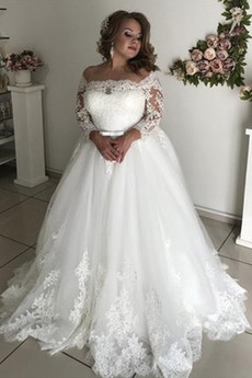Vestido de novia 2019 Natural Sala Corte-A Lazos tul