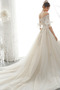Vestido de novia Apliques Cola Catedral Cordón Elegante Corpiño Acentuado con Perla - Página 3