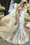 Vestido de novia Apliques Corte Sirena Cola Capilla Falta tul Escote Corazón - Página 1