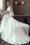 Vestido de novia Apliques Formal Escote con Hombros caídos Natural Encaje - Página 3
