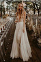 Vestido de novia Apliques Playa Hasta el suelo Sin mangas Natural Otoño - Página 1